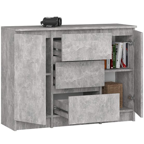 KOMMODE K100 2D 3SZ PK BETON
