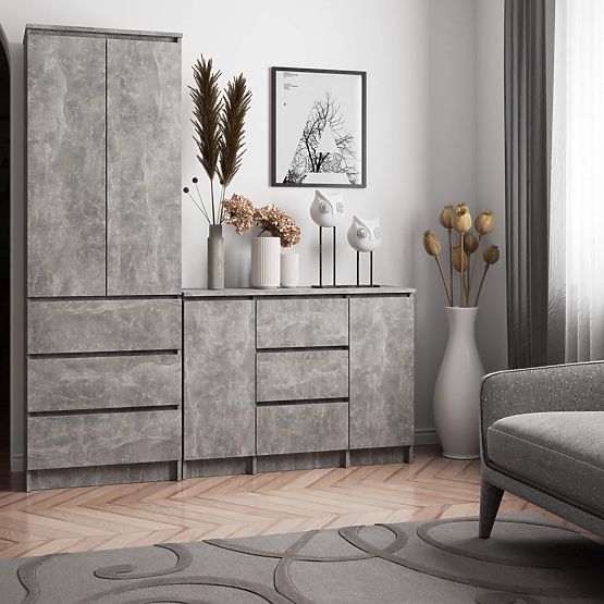 KOMMODE K100 2D 3SZ PK BETON