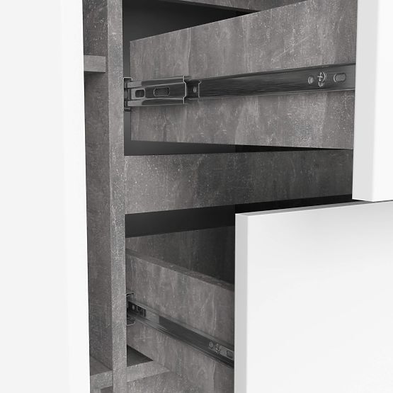 KOMMODE K100 2D 3SZ PK BETON / WEISS