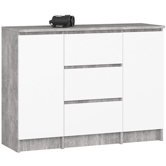 KOMMODE K100 2D 3SZ PK BETON / WEISS