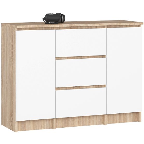 KOMMODE K100 2D 3SZ PK EICHE SONOMA / WEISS