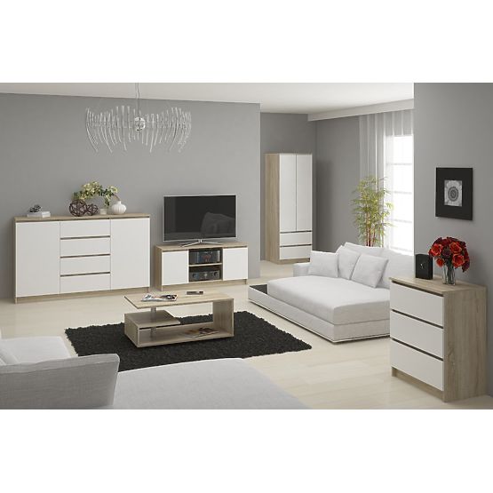 KOMMODE K120 10SZ CLP PK EICHE SONOMA / WEISS