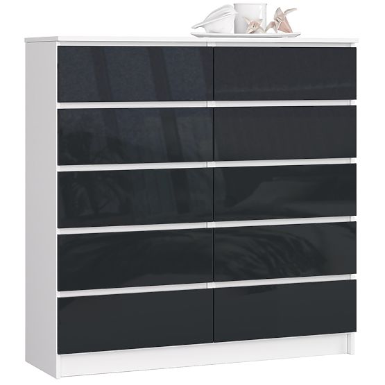 KOMMODE K120 10SZ CLP PK GRAFIT HOCHGLANZ