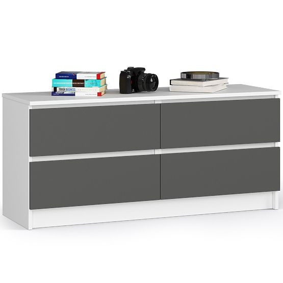KOMMODE K120 4SZ CLP PK WEISS / GRAU