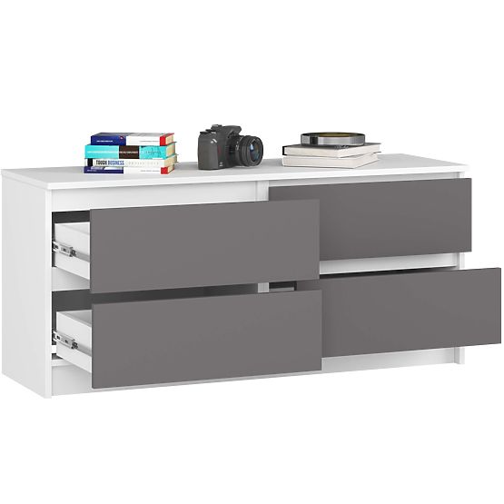 KOMMODE K120 4SZ CLP PK WEISS / GRAU