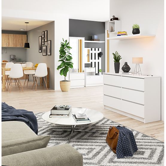 KOMMODE K120 6SZ CLP PK WEISS