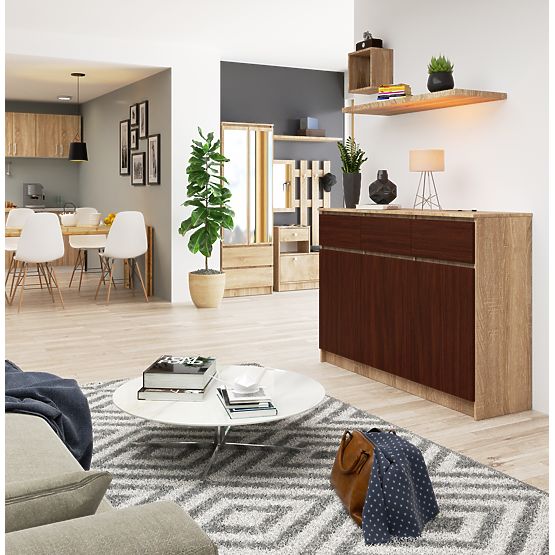 KOMMODE K140 3D 3SZ CLP PK SONOMA / WENGE