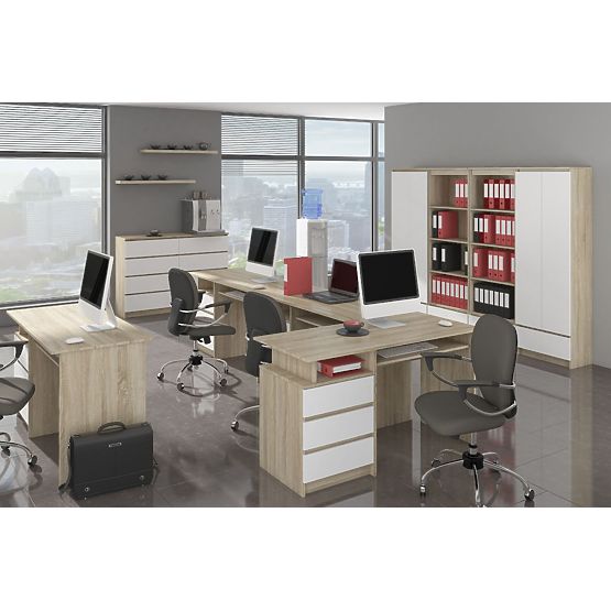 KOMMODE K140 6SZ CLP EICHE SONOMA / WEISS