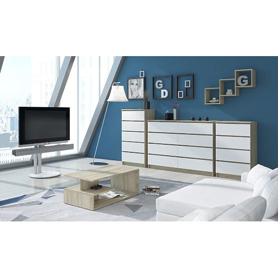 KOMMODE K140 6SZ CLP EICHE SONOMA / WEISS