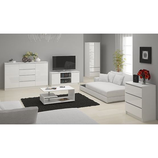 KOMMODE K160 2T 4S CLP PK WEISS HOCHGLANZ