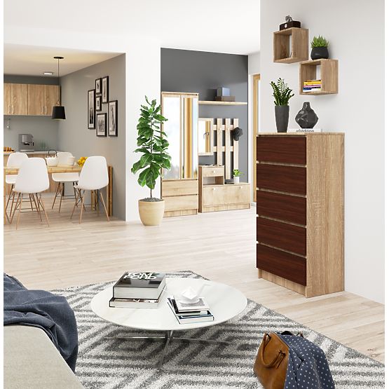 KOMMODE K60 5SZ CLP PK EICHE SONOMA / WENGE