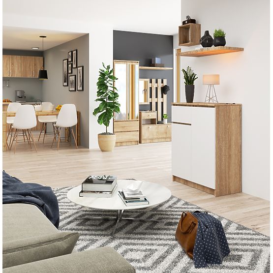 KOMMODE K80 2D 1SZ CLP PK EICHE SONOMA / WEISS