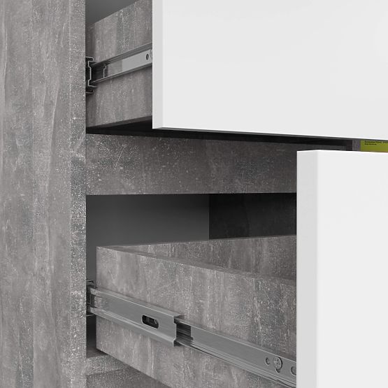 KOMMODE K80 JERRY 1T 3S PK BETON / WEISS