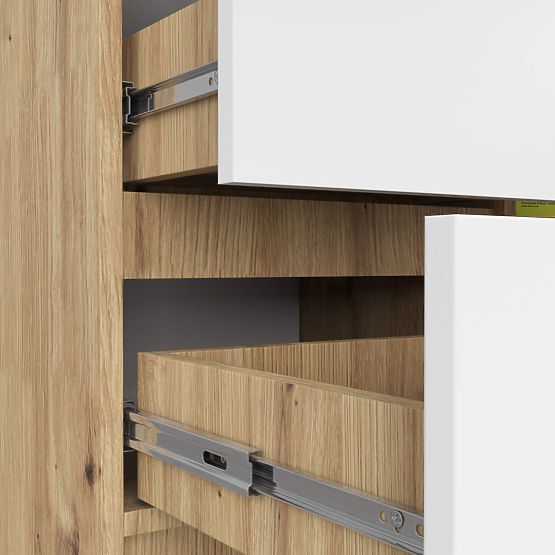 KOMMODE K80 JERRY 1T 3SZ PK EICHE ARTISAN / WEISS