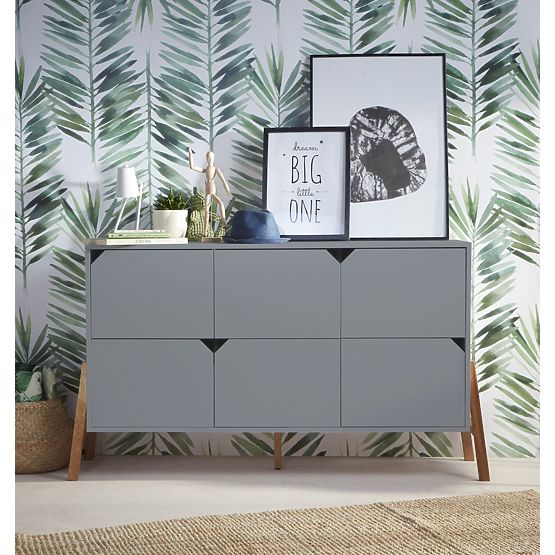 Kommode Lotti Grey - 6 Schubladen