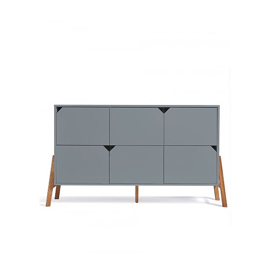 Kommode Lotti Grey - 6 Schubladen