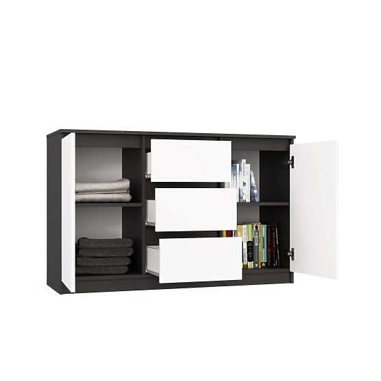 Kommode Malwa 2D3S ANTHRAZIT WEISS