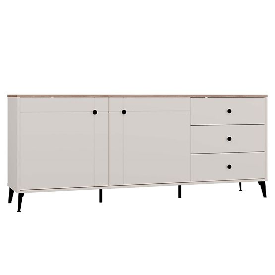 Kommode POINT 2D3S Kaschmir Beige Eiche Castello Schrank 3 Schubladen 2 Türen Wohnzimmer