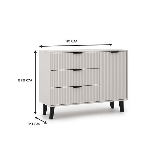 Kommode Scandi 1D3S SLIM KASCHMIR BEIGE