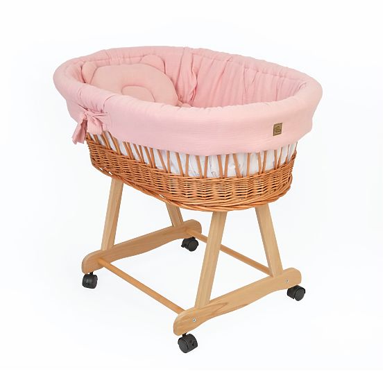 Weidenkörbchen mit Ausstattung für Babys - altrosa