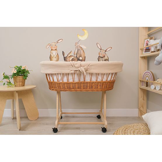 Weidenkörbchen mit Ausstattung für Babys - Beige