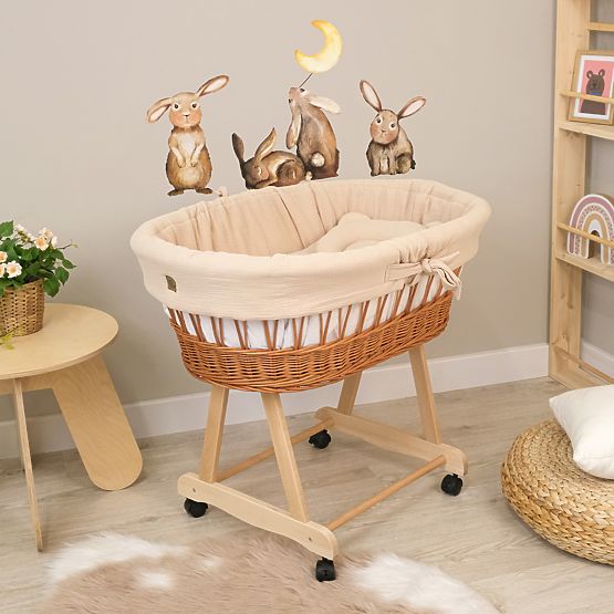 Weidenkörbchen mit Ausstattung für Babys - Beige