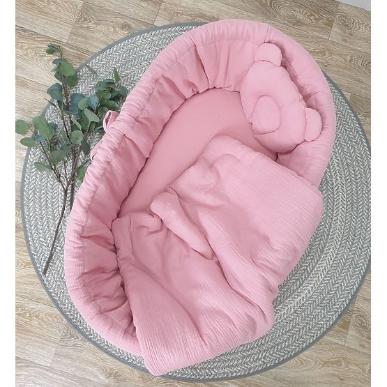 Bettwäsche-Set für Weidenbettchen - Rosa