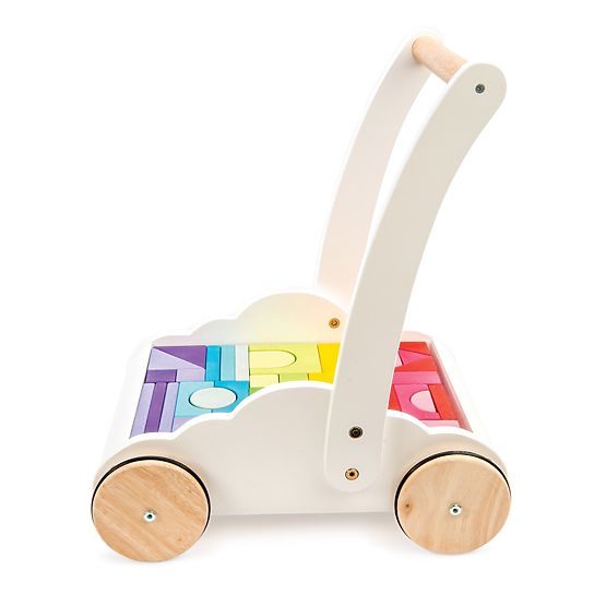 Le Toy Van Petilou Wagen mit Regenbogenbausteinen