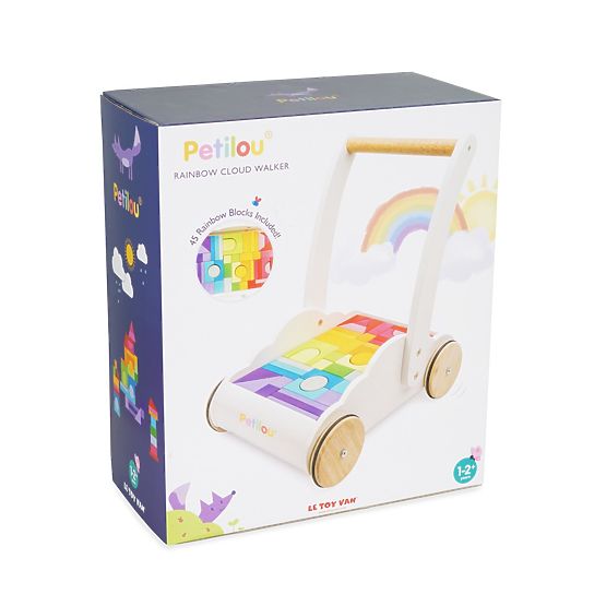 Le Toy Van Petilou Wagen mit Regenbogenbausteinen