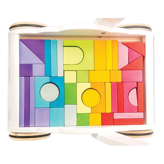 Le Toy Van Petilou Wagen mit Regenbogenbausteinen
