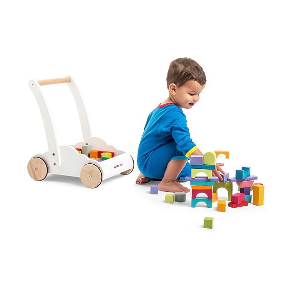 Le Toy Van Petilou Wagen mit Regenbogenbausteinen