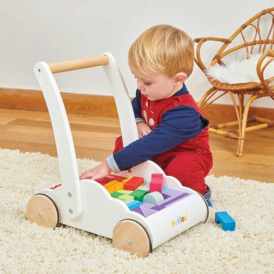 Le Toy Van Petilou Wagen mit Regenbogenbausteinen