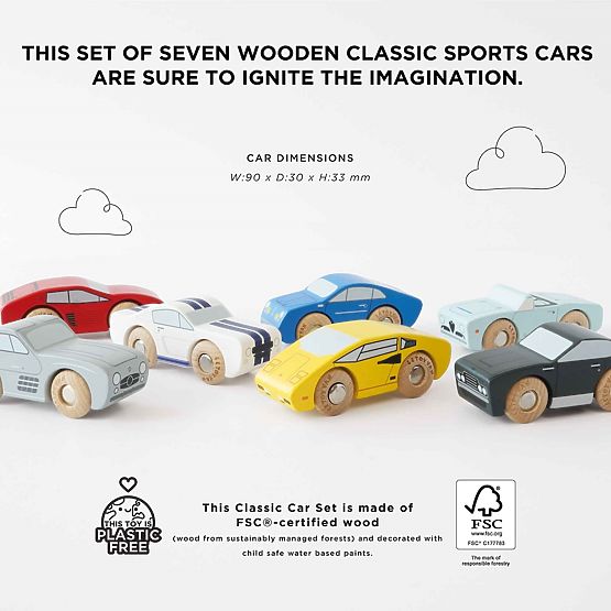 Le Toy Van Set aus Holz-Sportautos