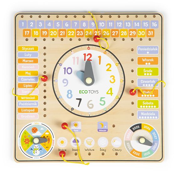 Lehrtafel aus Holz - Kalender