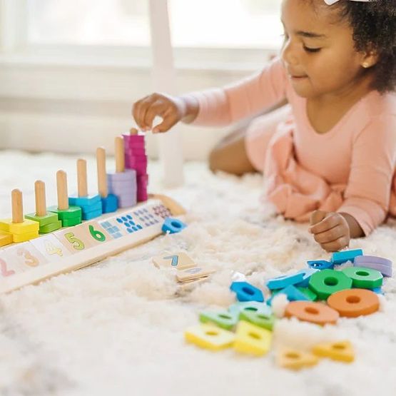 Lernpuzzle für Zählen, Formen und Farben