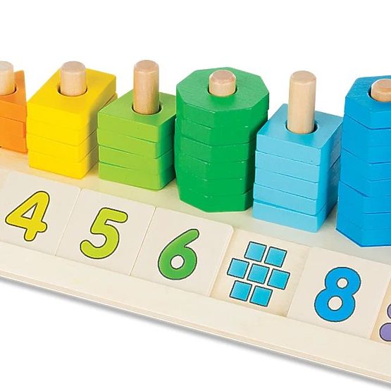 Lernpuzzle für Zählen, Formen und Farben