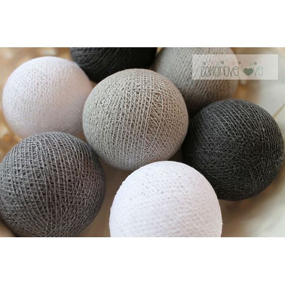 Leuchtende Baumwollkugeln - Graphit