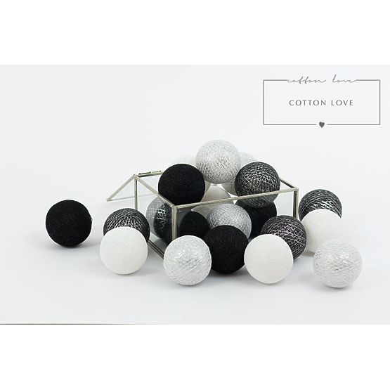 Leuchtende Baumwollkugeln - Silber
