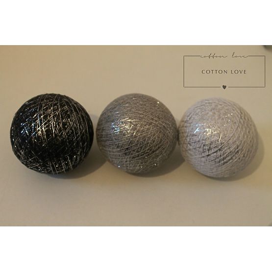 Leuchtende Baumwollkugeln - Silber