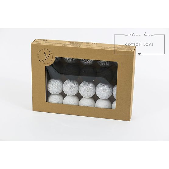 Leuchtende Baumwollkugeln - Silber