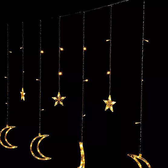 Lichterketten Mond und Sterne Weihnachtsbeleuchtung 96LED