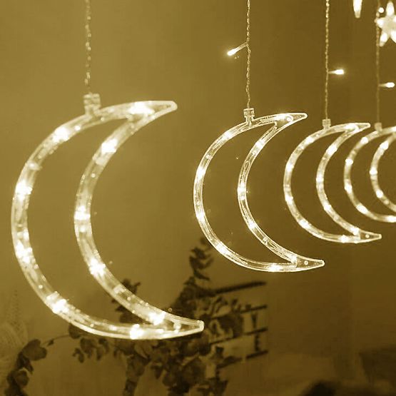 Lichterketten Mond und Sterne Weihnachtsbeleuchtung 96LED