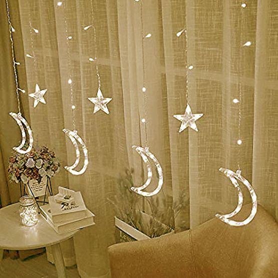 Lichterketten Mond und Sterne Weihnachtsbeleuchtung 96LED
