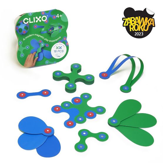 Magnetisches Puzzle Clixo Itsy, Grün-Blau