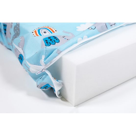 Matratze mit Muster - blauer Elefant