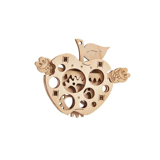 Mechanisches Puzzle Apfel mit Wurm
