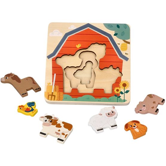 Mehrschichtiges Bauernhoftiere-Puzzle
