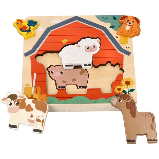 Mehrschichtiges Bauernhoftiere-Puzzle