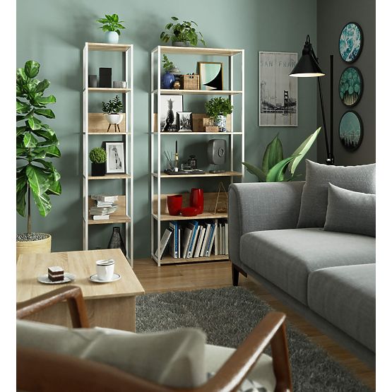 METALLREGAL LOFT 400 WEISS/SONOMA EICHE