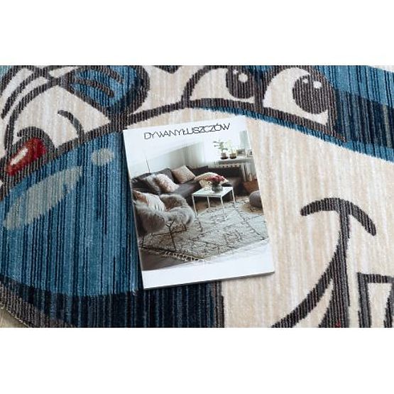 Moderner Kinderteppich TOYS 75320 FLUGZEUG, 3D-Effekt, unregelmäßige Form, blau, türkis, creme